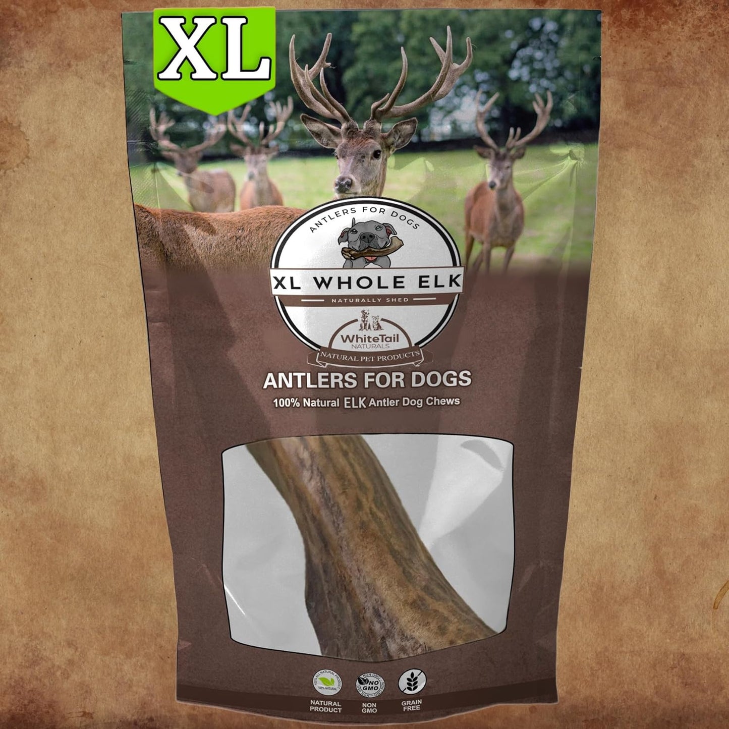 (Unbranded) Extra Large | Whole-cut Elk/Red Deer Antler Dog Chew Bulk